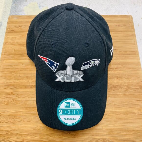 NWT Super Bowl XLIX Cap New England Patriots Vs Seattle Seahawks Adjustable NFL - Picture 1 of 10